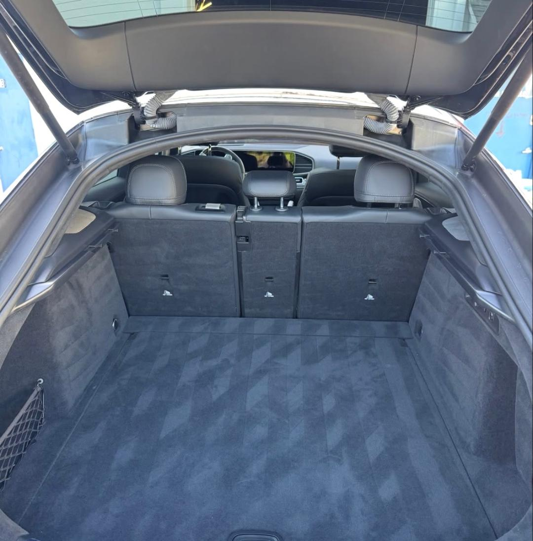 Vacuumed and shampooed cargo area of an AMG coupe