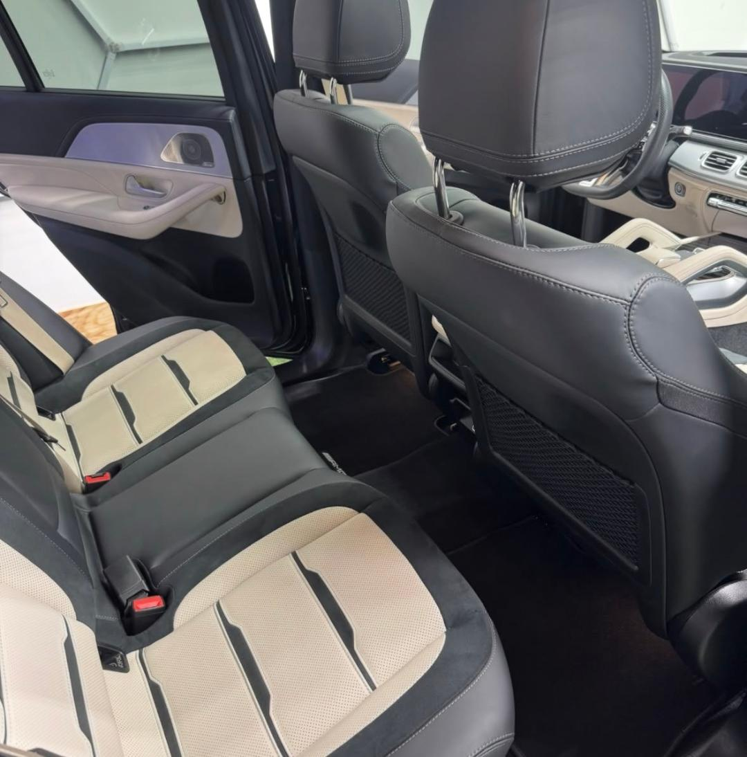 AMG rear seats in black and cream leather after cleaning